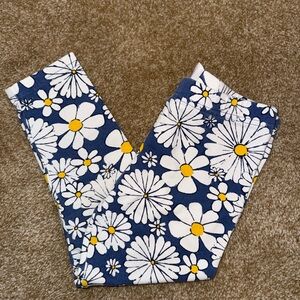 Carter's Navy Floral Daisy Leggings with White & Yellow Blooms